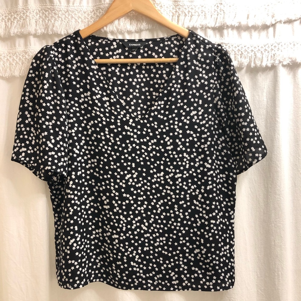 EXPRESS v-neck short-sleeve blouse